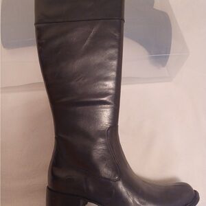 Born Black Leather Heeled Boots